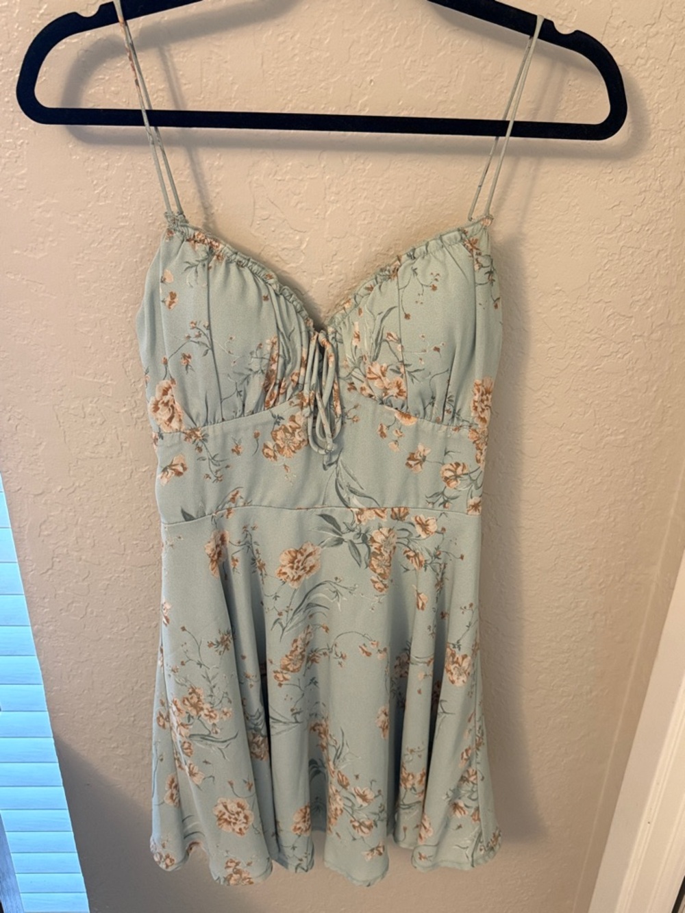Light Blue Floral Smocked Sundress